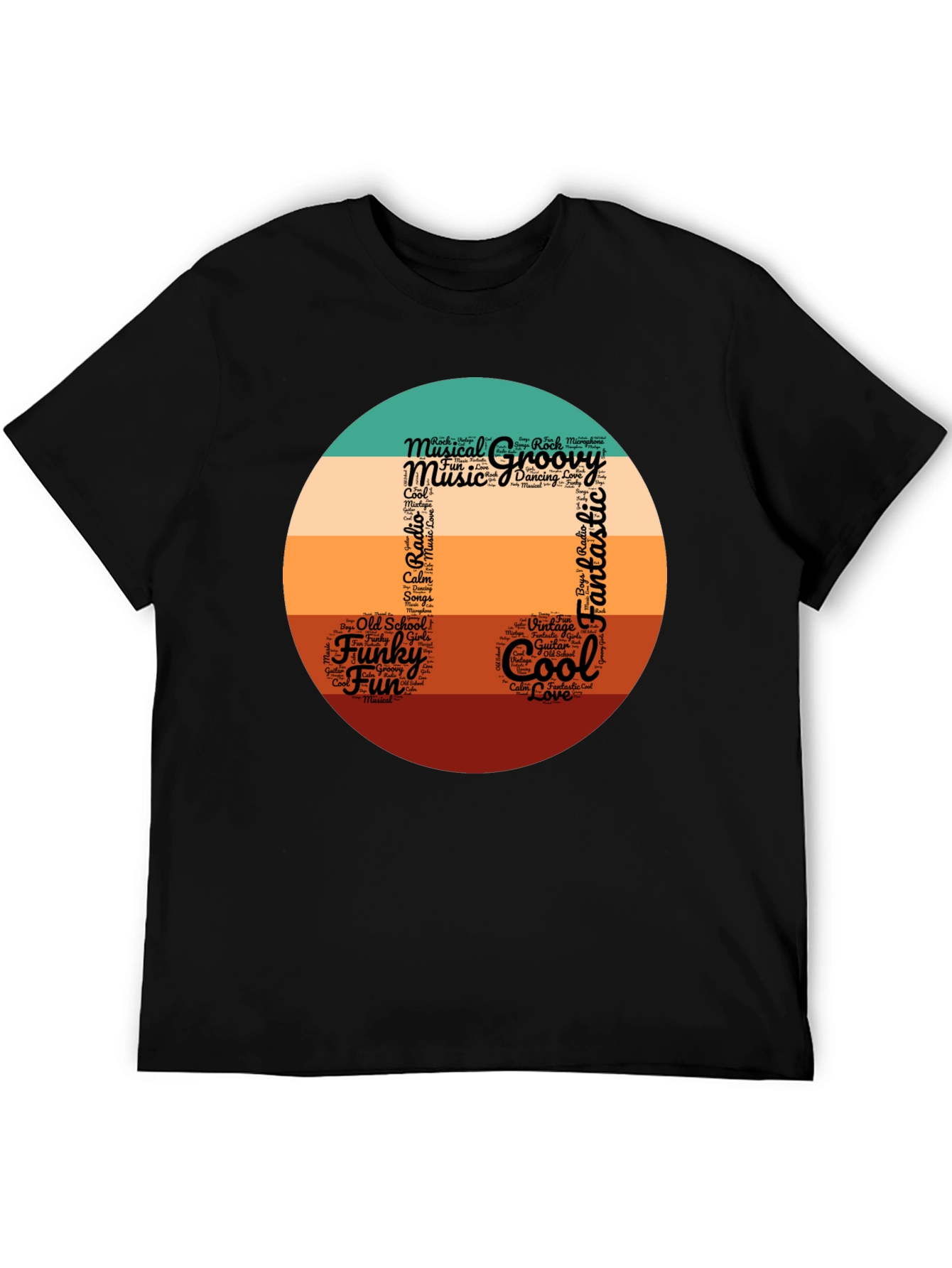 Groovy Musical Note Word Art T-Shirt