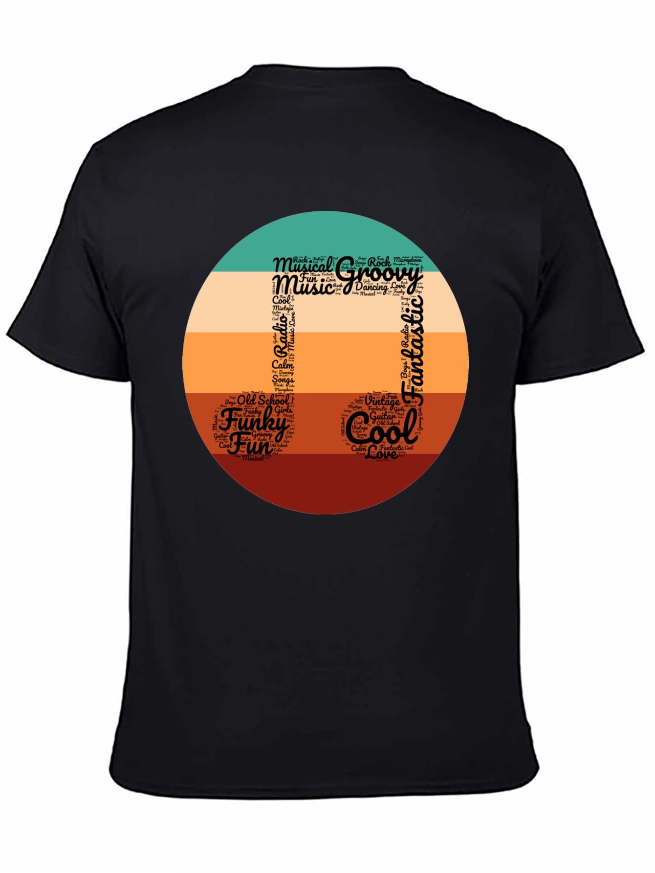 Groovy Musical Note Word Art T-Shirt