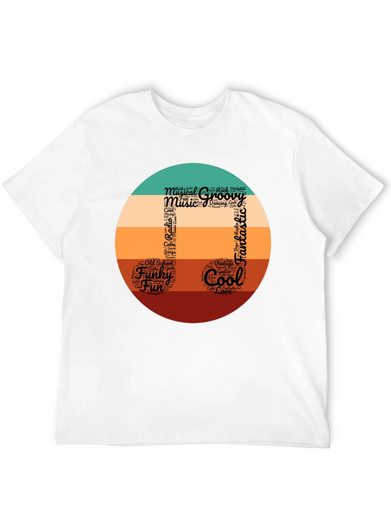 Groovy Musical Note Word Art T-Shirt