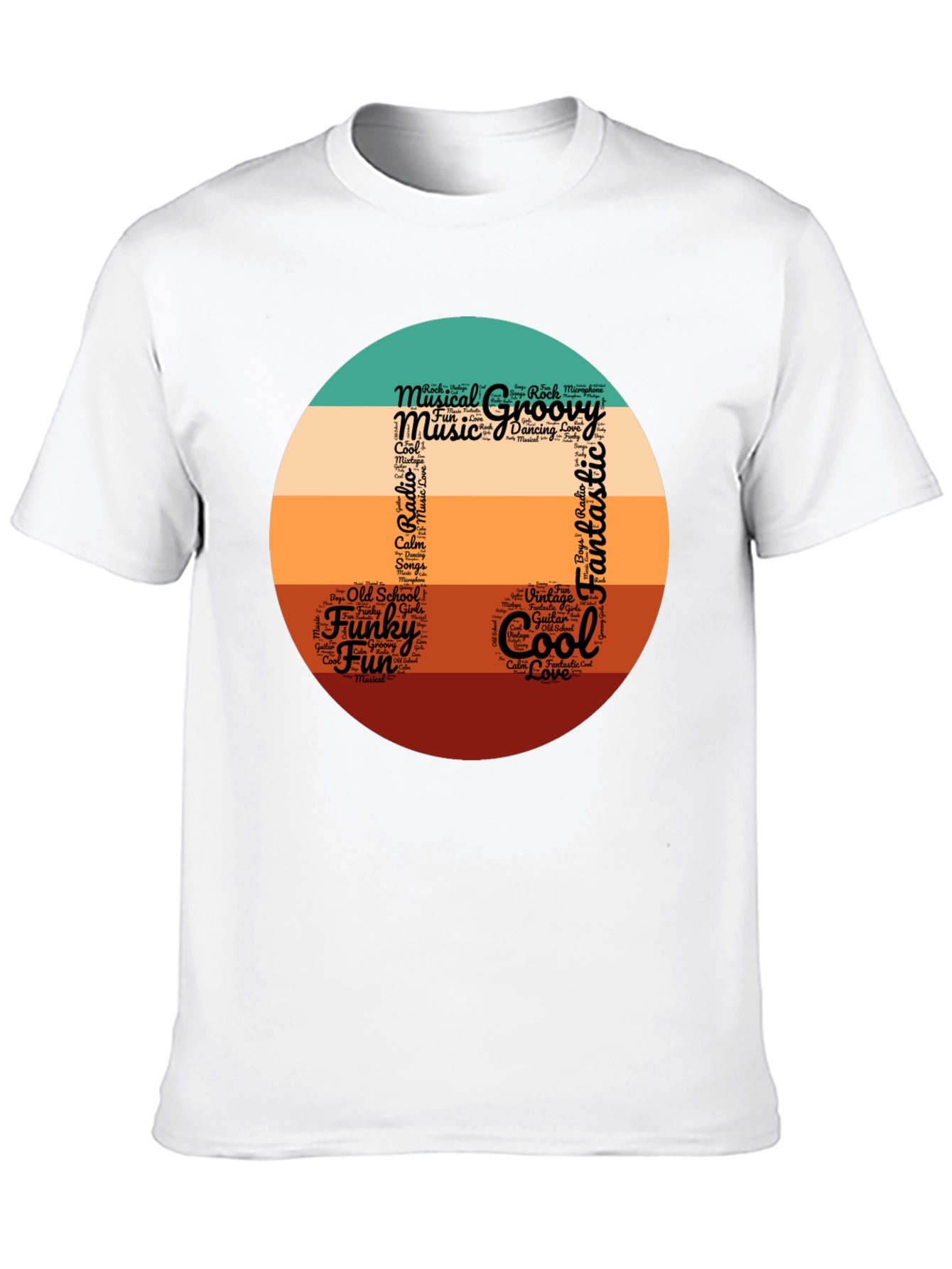 Groovy Musical Note Word Art T-Shirt