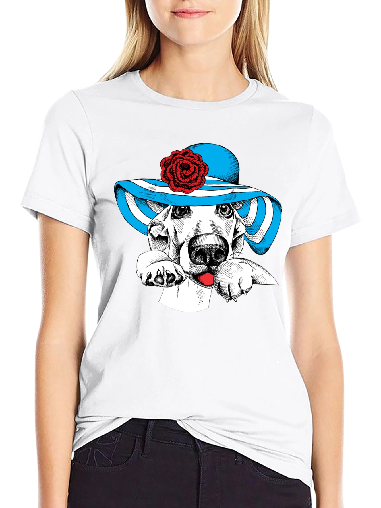 Dog in Hat Graphic Tee - Unique Design!