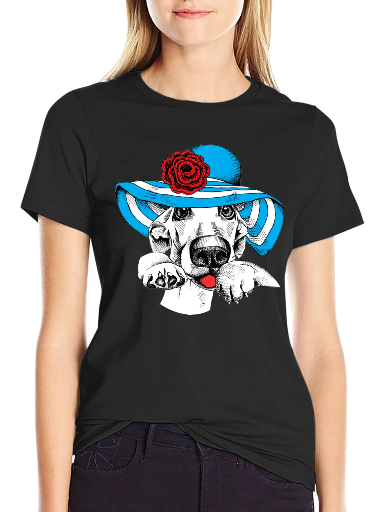 Dog in Hat Graphic Tee - Unique Design!
