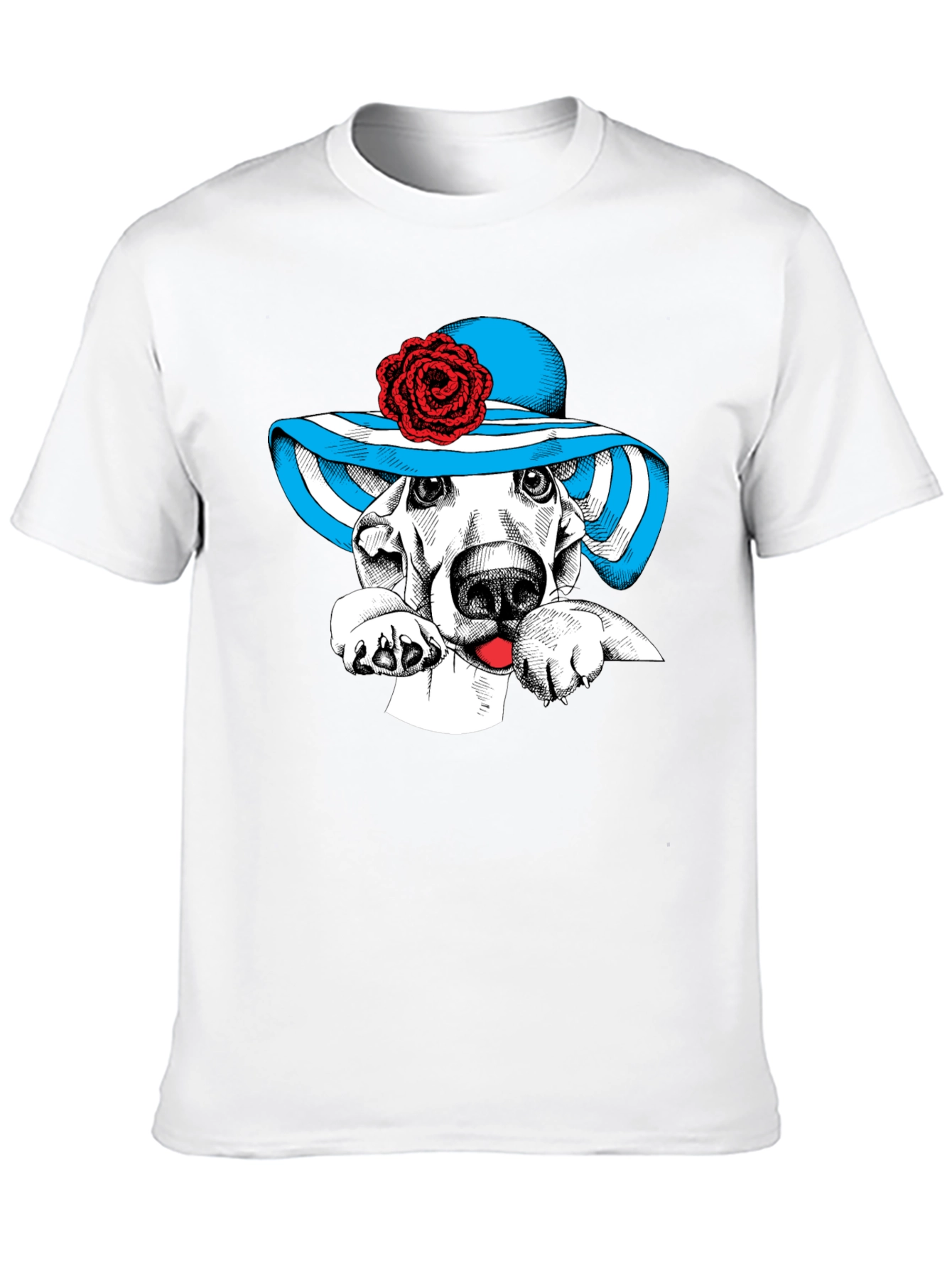 Dog in Hat Graphic Tee - Unique Design!
