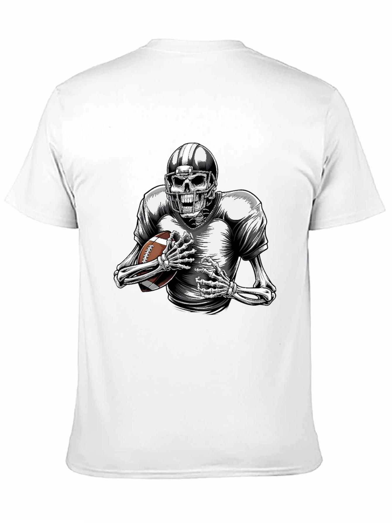 Skeleton Football Player Graphic T-Shirt