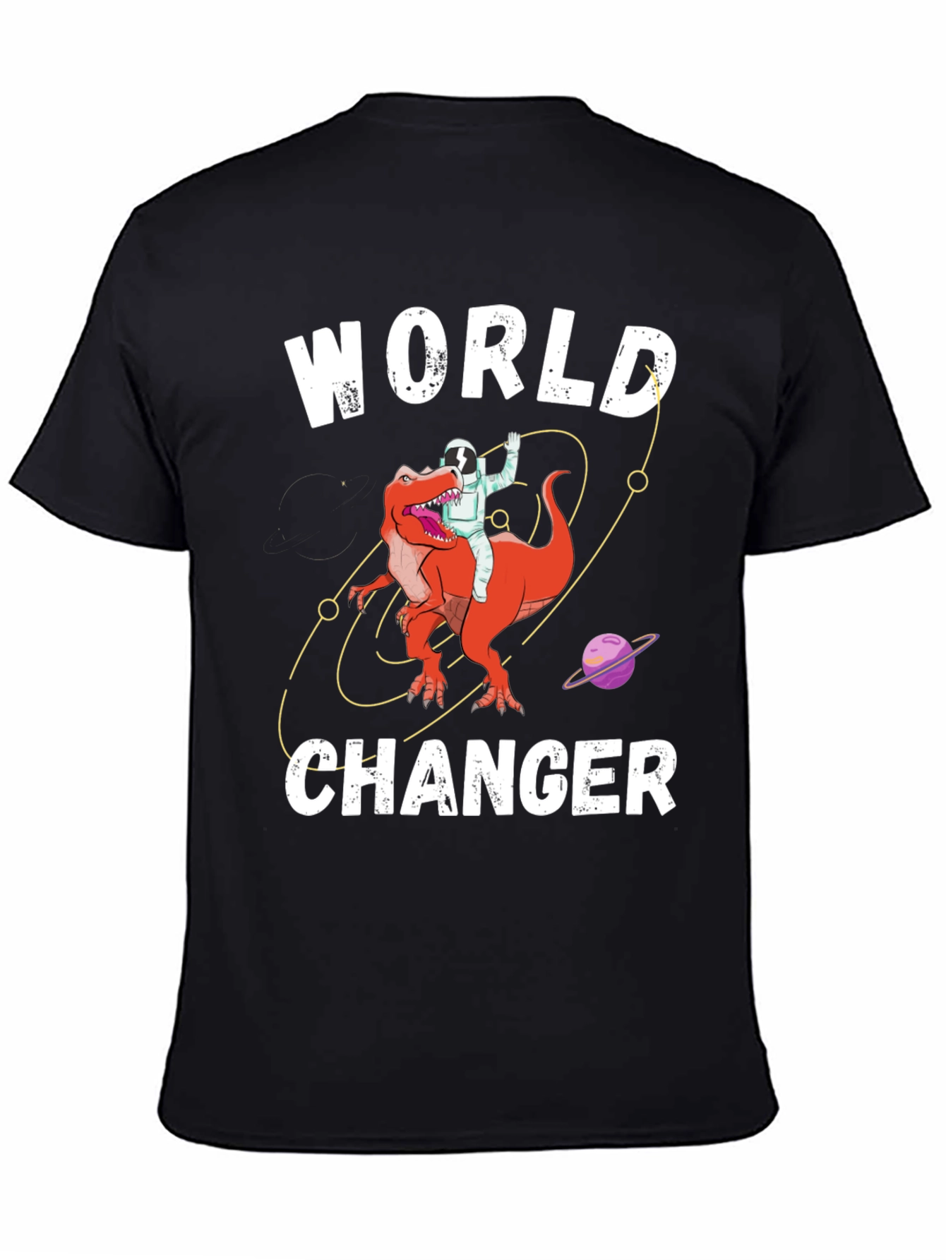 World Changer Astronaut Dinosaur Graphic Tee