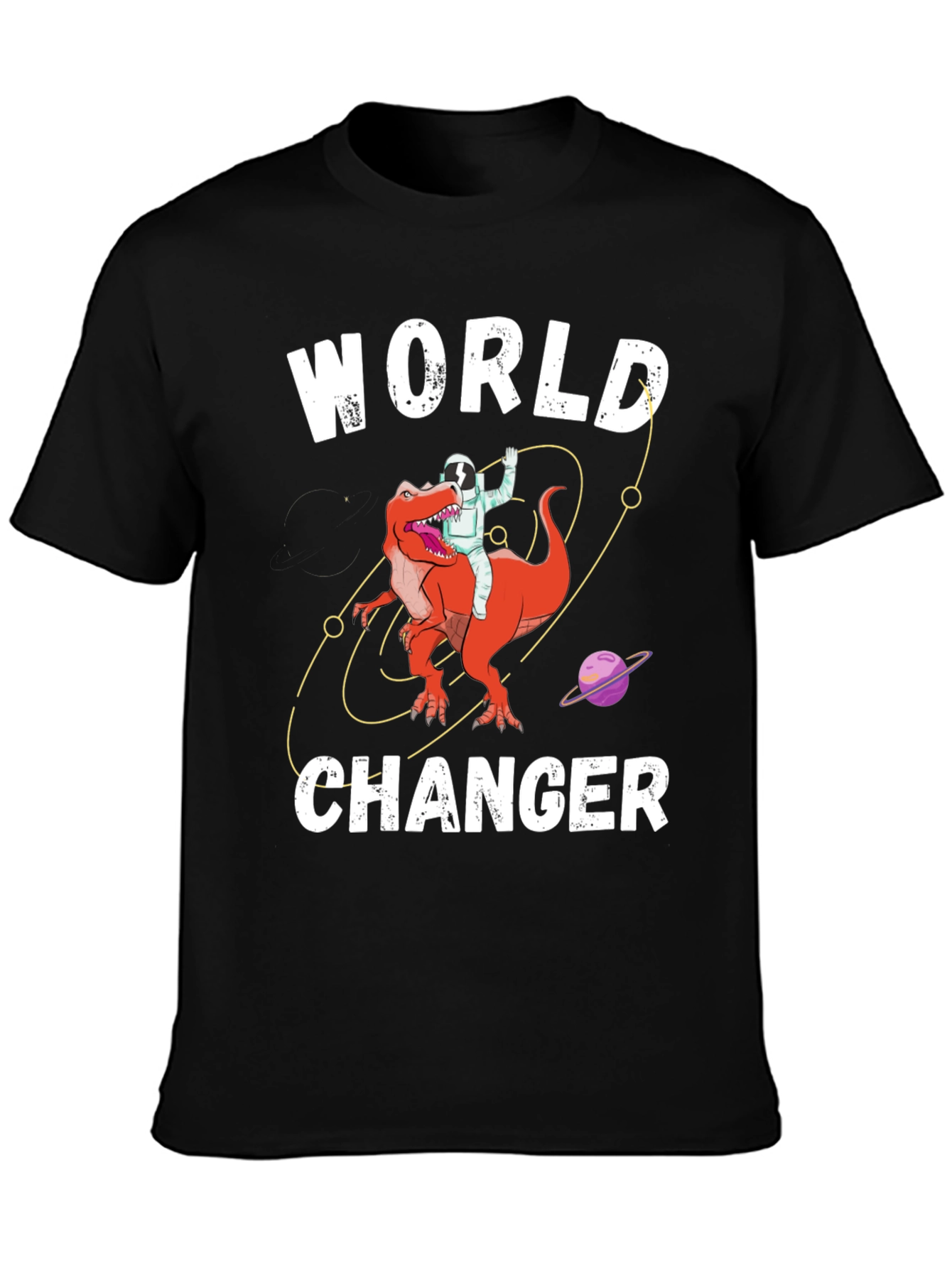 World Changer Astronaut Dinosaur Graphic Tee