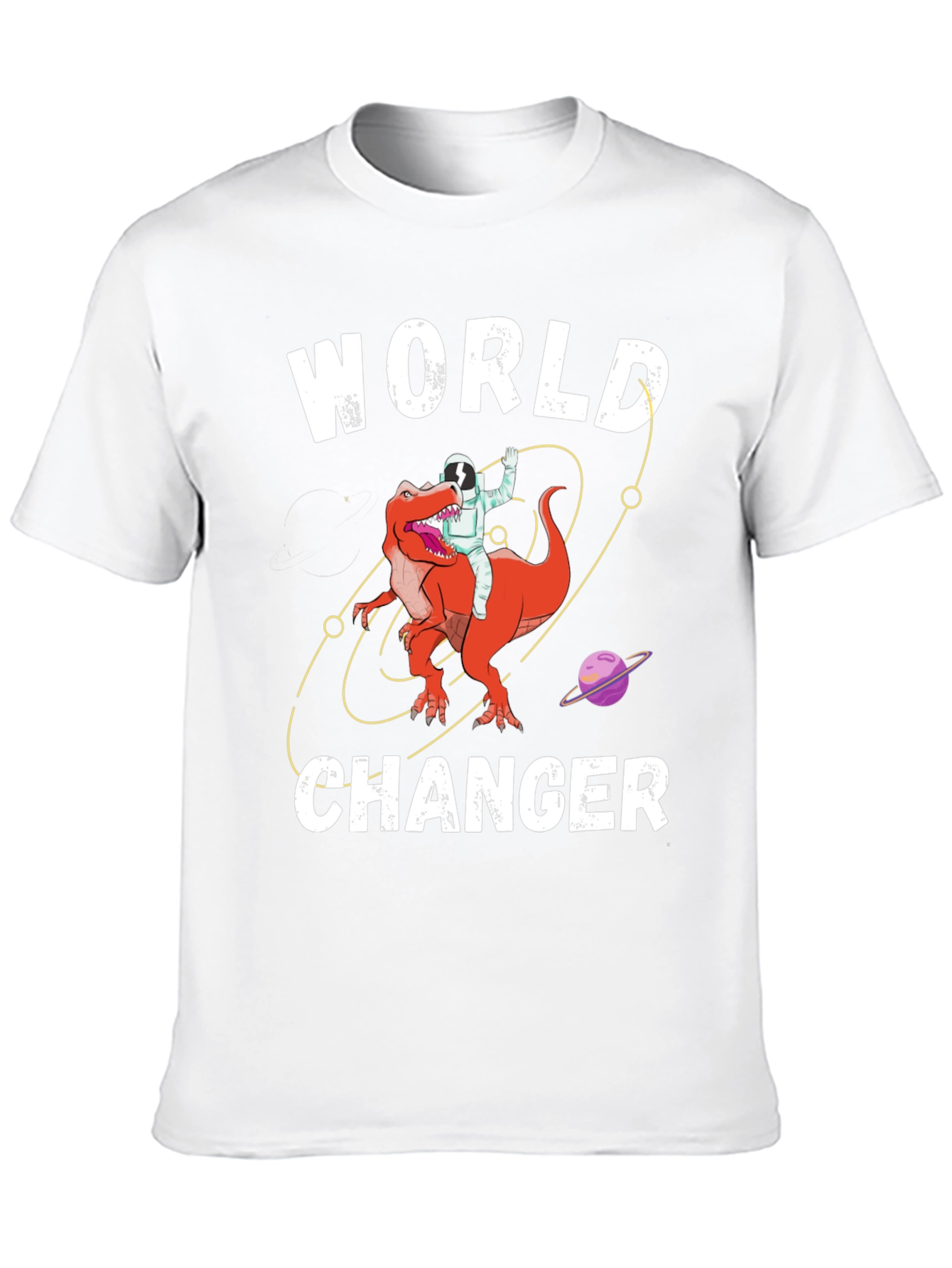 World Changer Astronaut Dinosaur Graphic Tee
