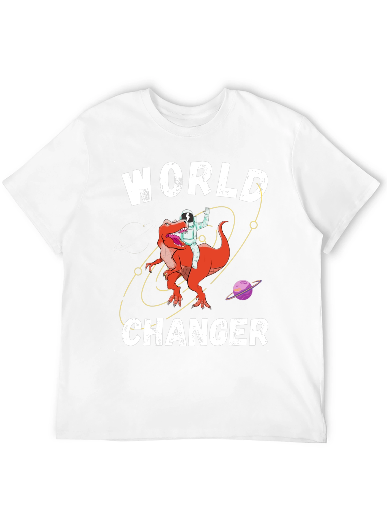 World Changer Astronaut Dinosaur Graphic Tee