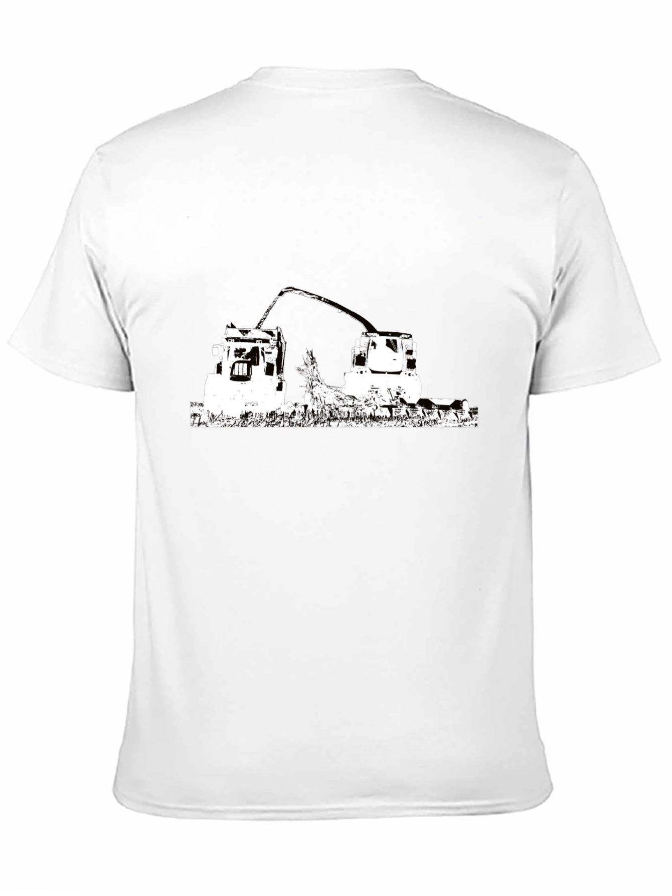 Black T-Shirt with Farming Tractor Design