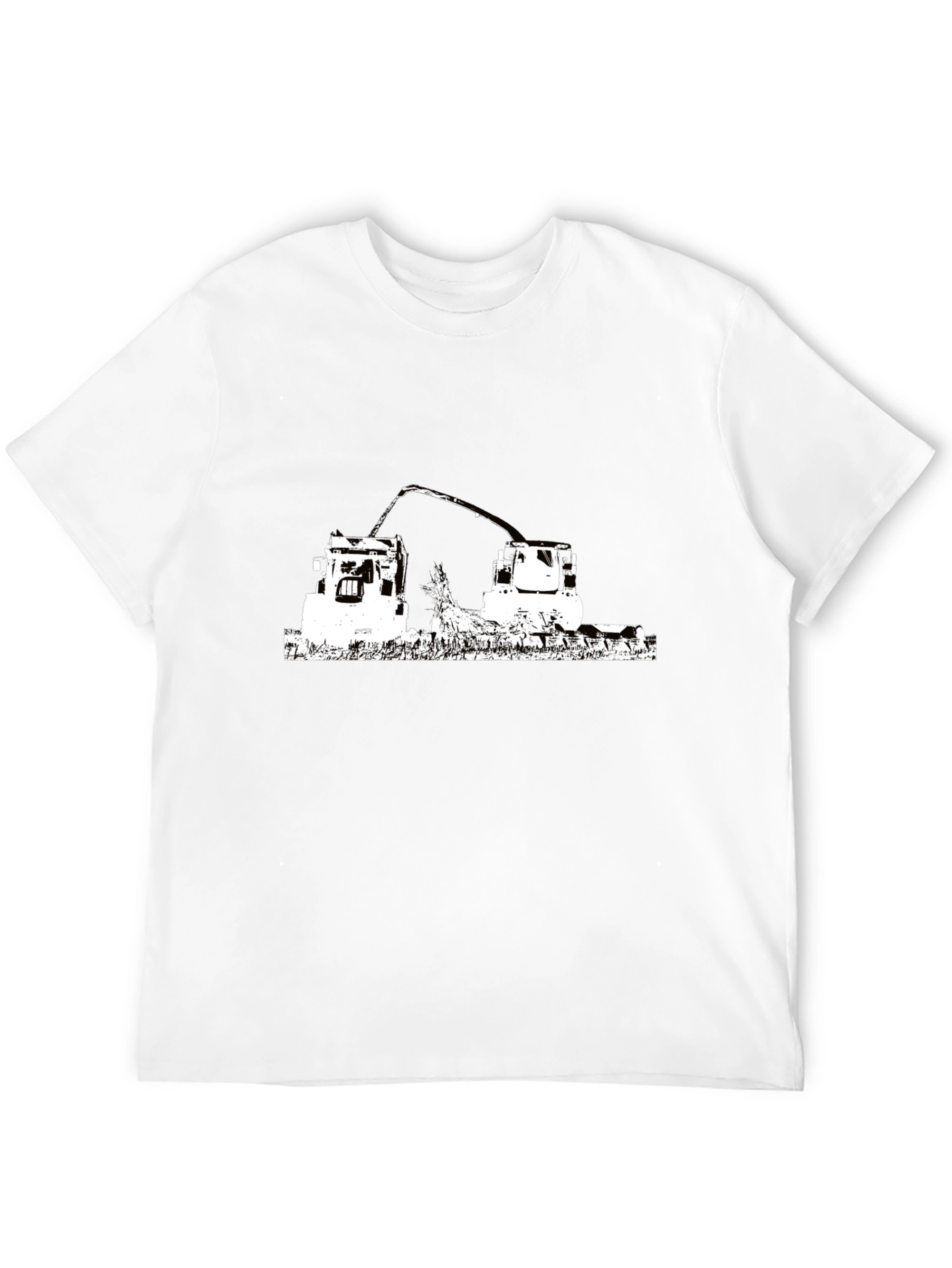Black T-Shirt with Farming Tractor Design