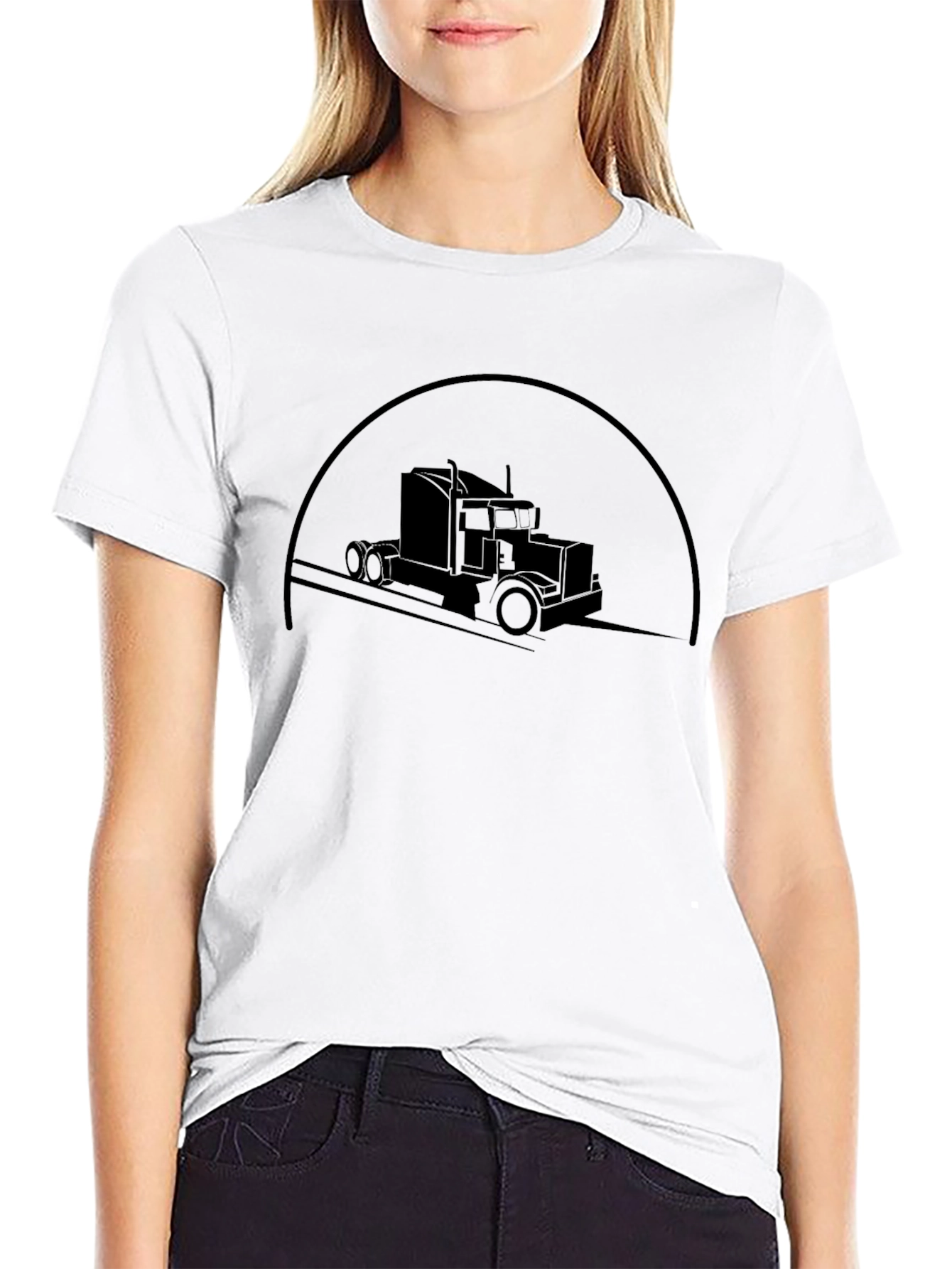 Trucker Silhouette Graphic T-Shirt - Classic Black Tee