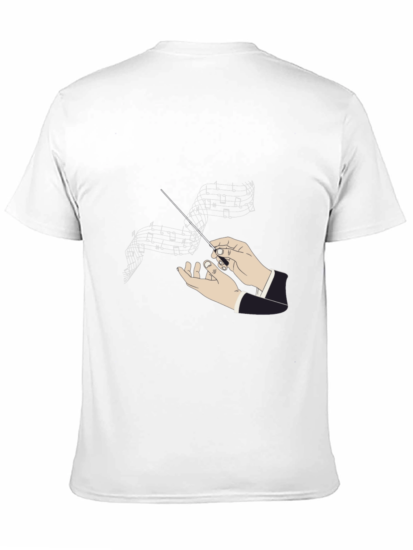 Conductor Music Notes Graphic Black T-Shirt