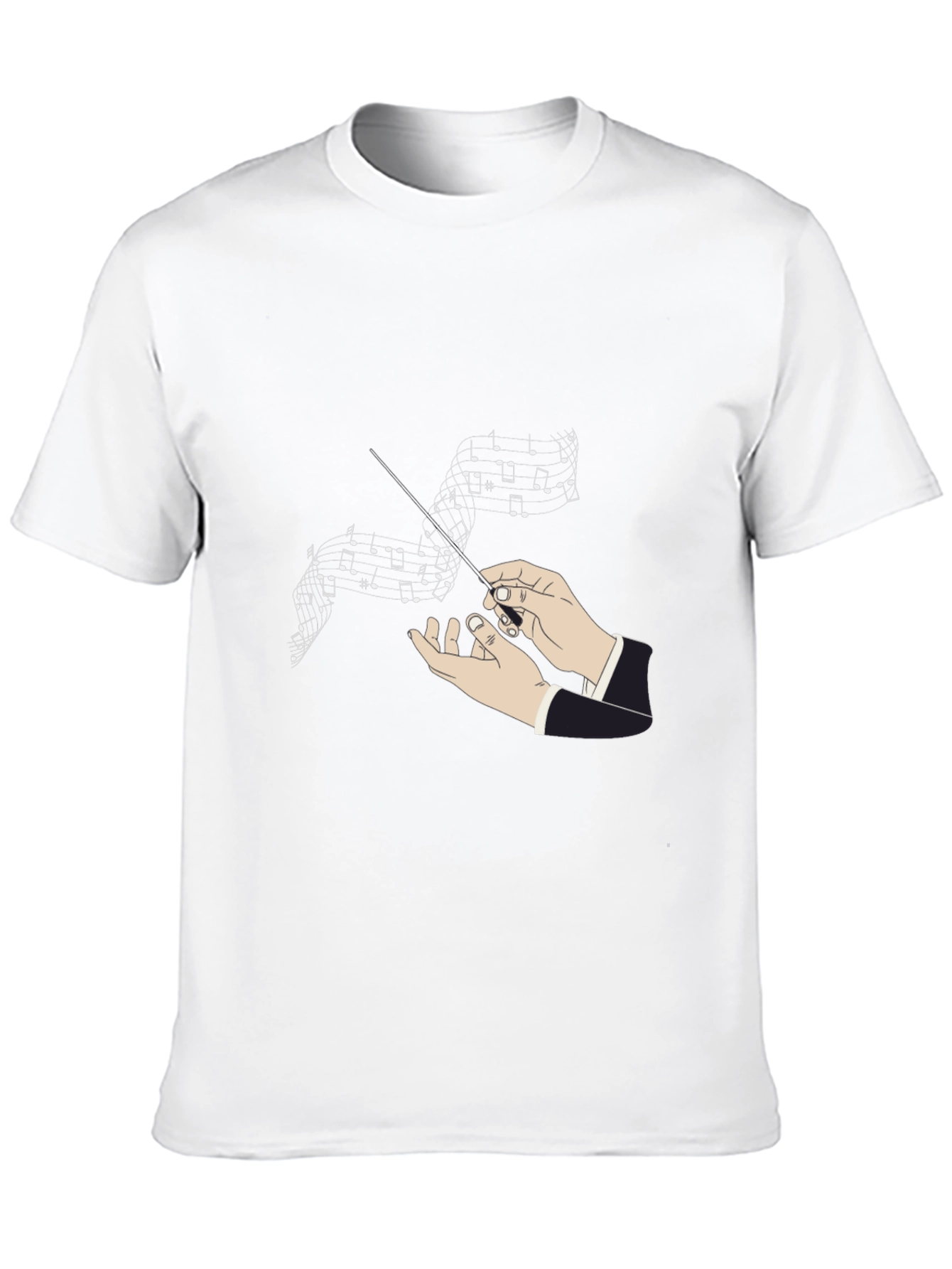 Conductor Music Notes Graphic Black T-Shirt