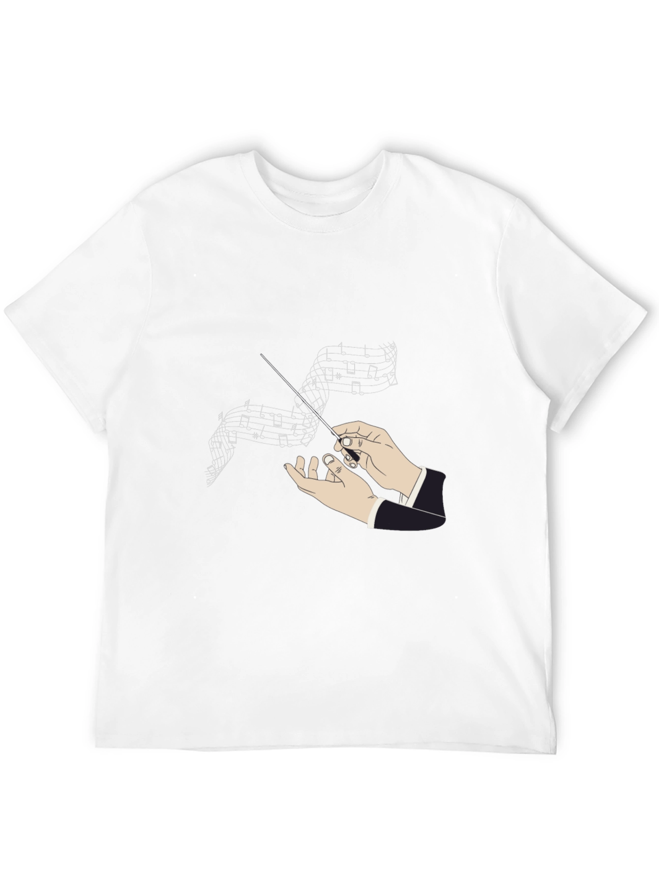 Conductor Music Notes Graphic Black T-Shirt