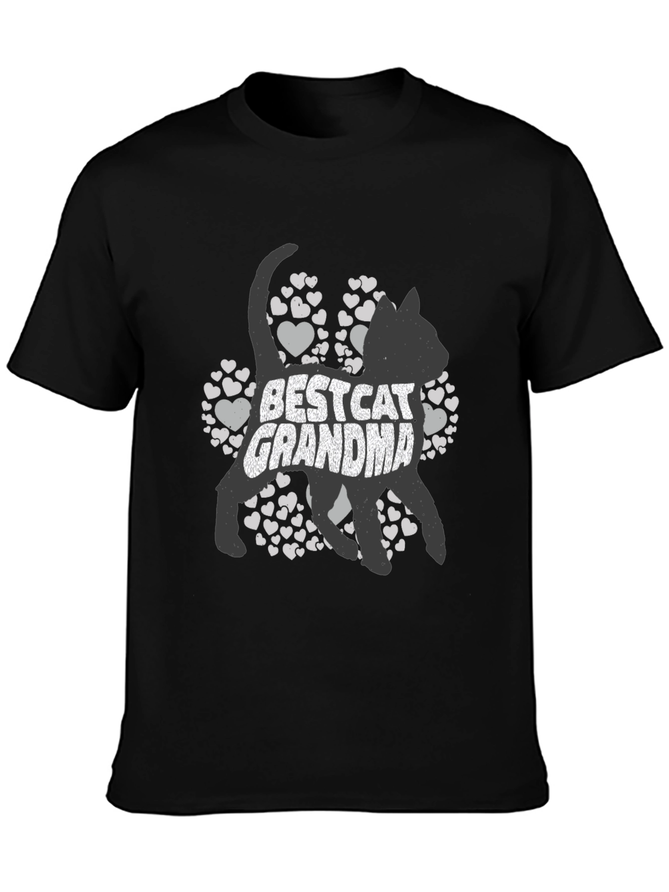 Best Cat Grandma T-Shirt - Black