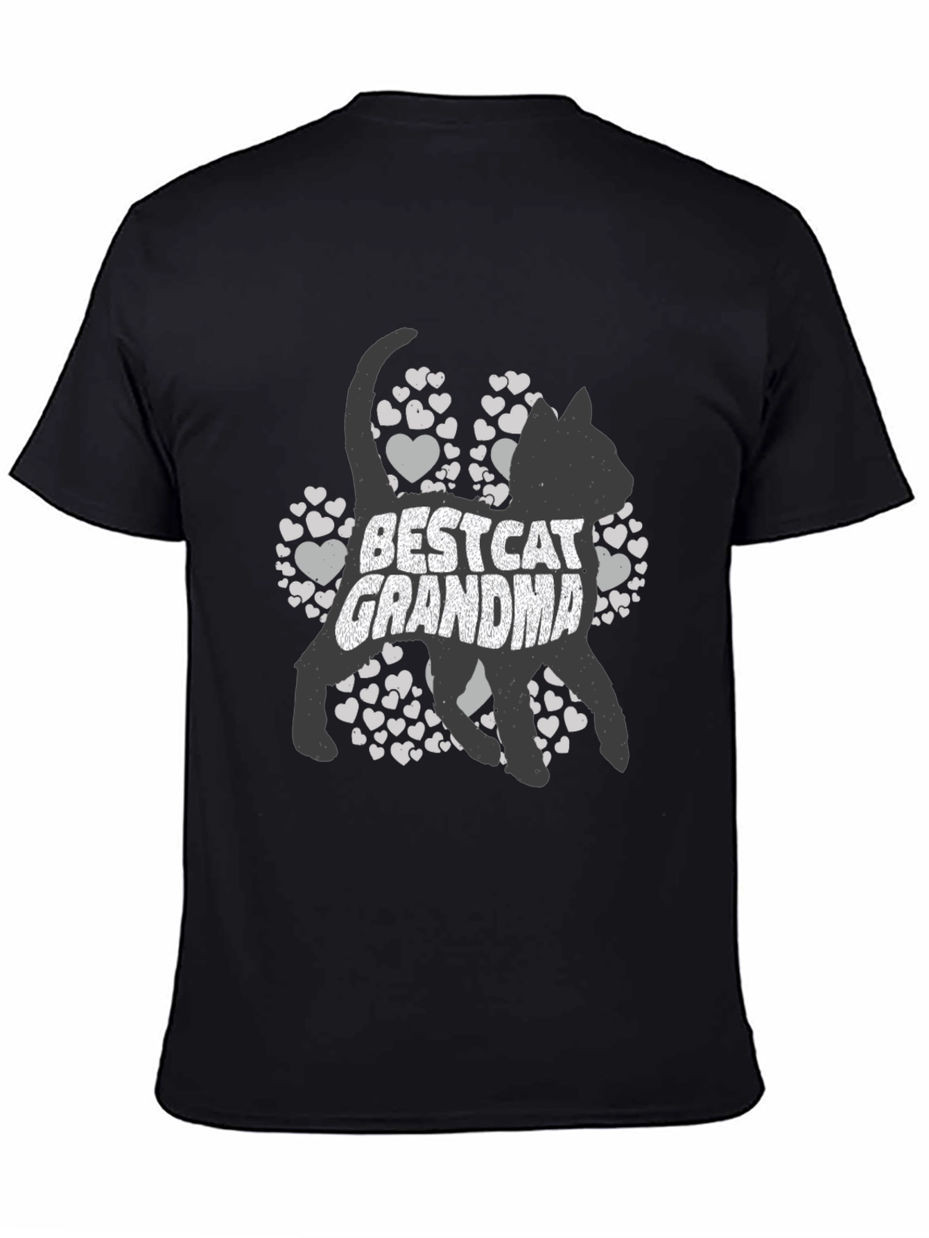 Best Cat Grandma T-Shirt - Black