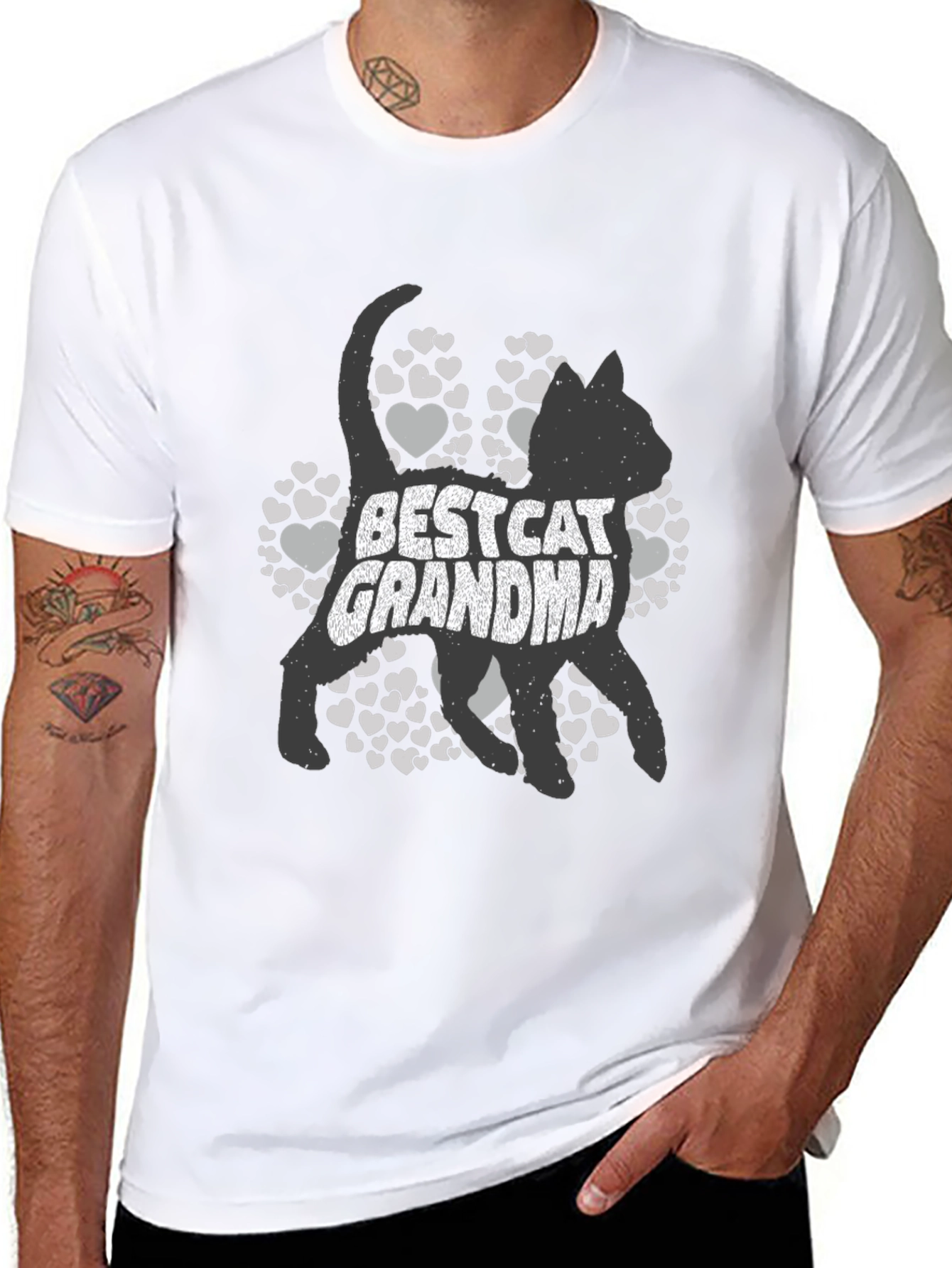 Best Cat Grandma T-Shirt - Black