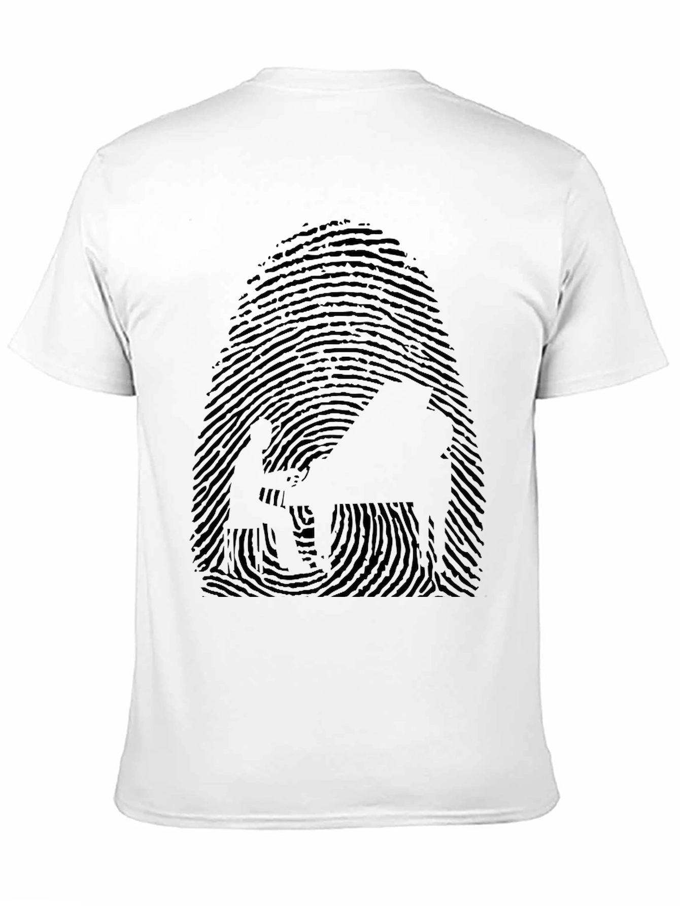 Unique Fingerprint Pianist Graphic Tee - Black