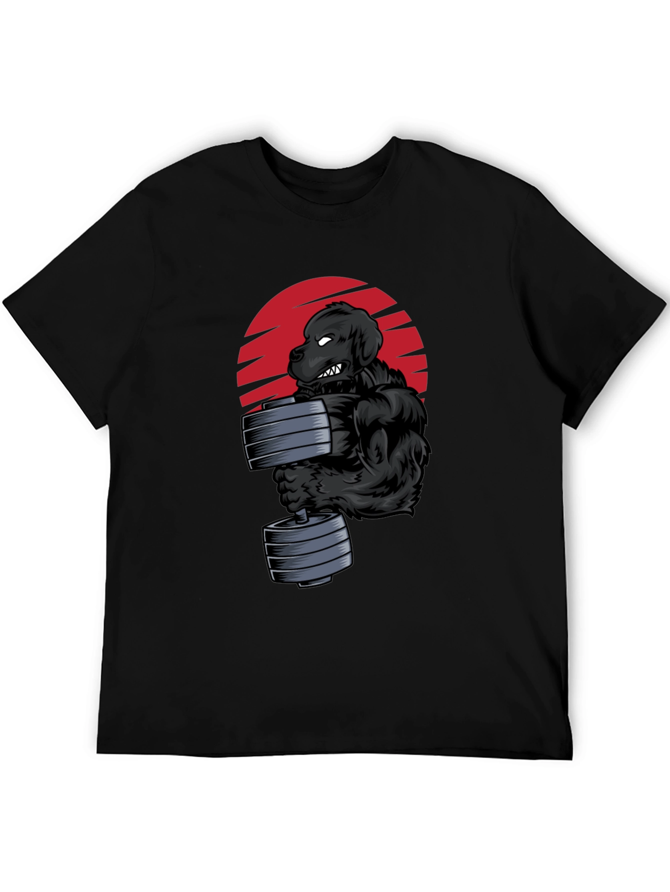 Dog Bodybuilder Graphic Tee - Black