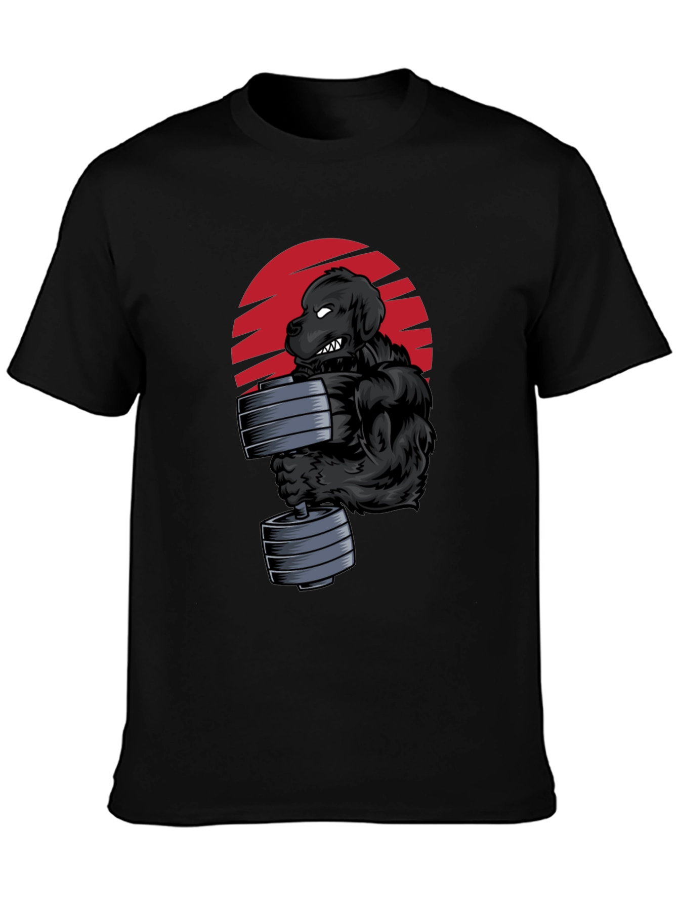 Dog Bodybuilder Graphic Tee - Black