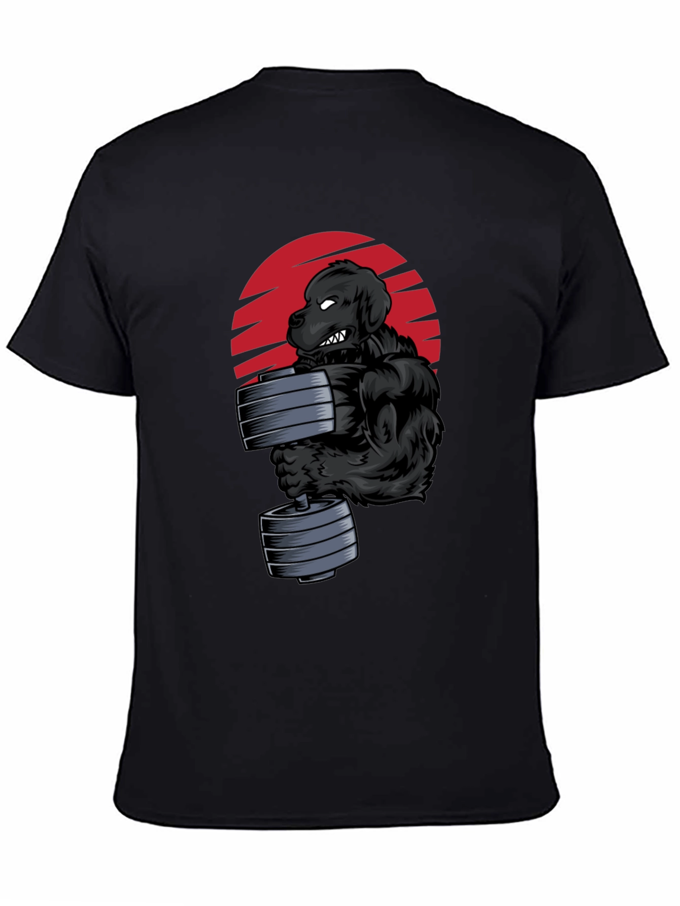 Dog Bodybuilder Graphic Tee - Black