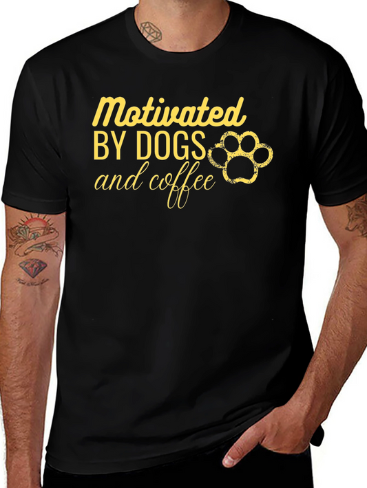 Motivated by Dogs and Coffee Graphic T-Shirt
