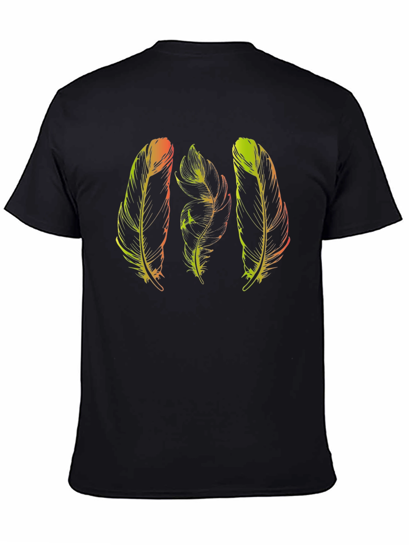 Feather Graphic Black T-Shirt
