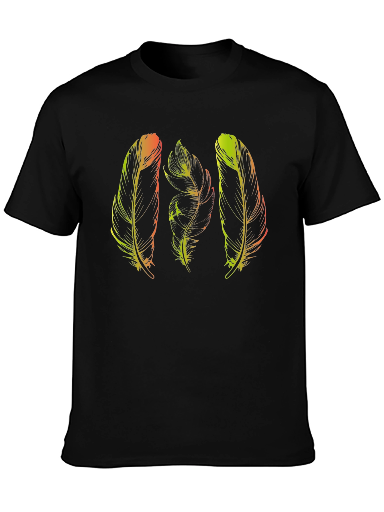 Feather Graphic Black T-Shirt