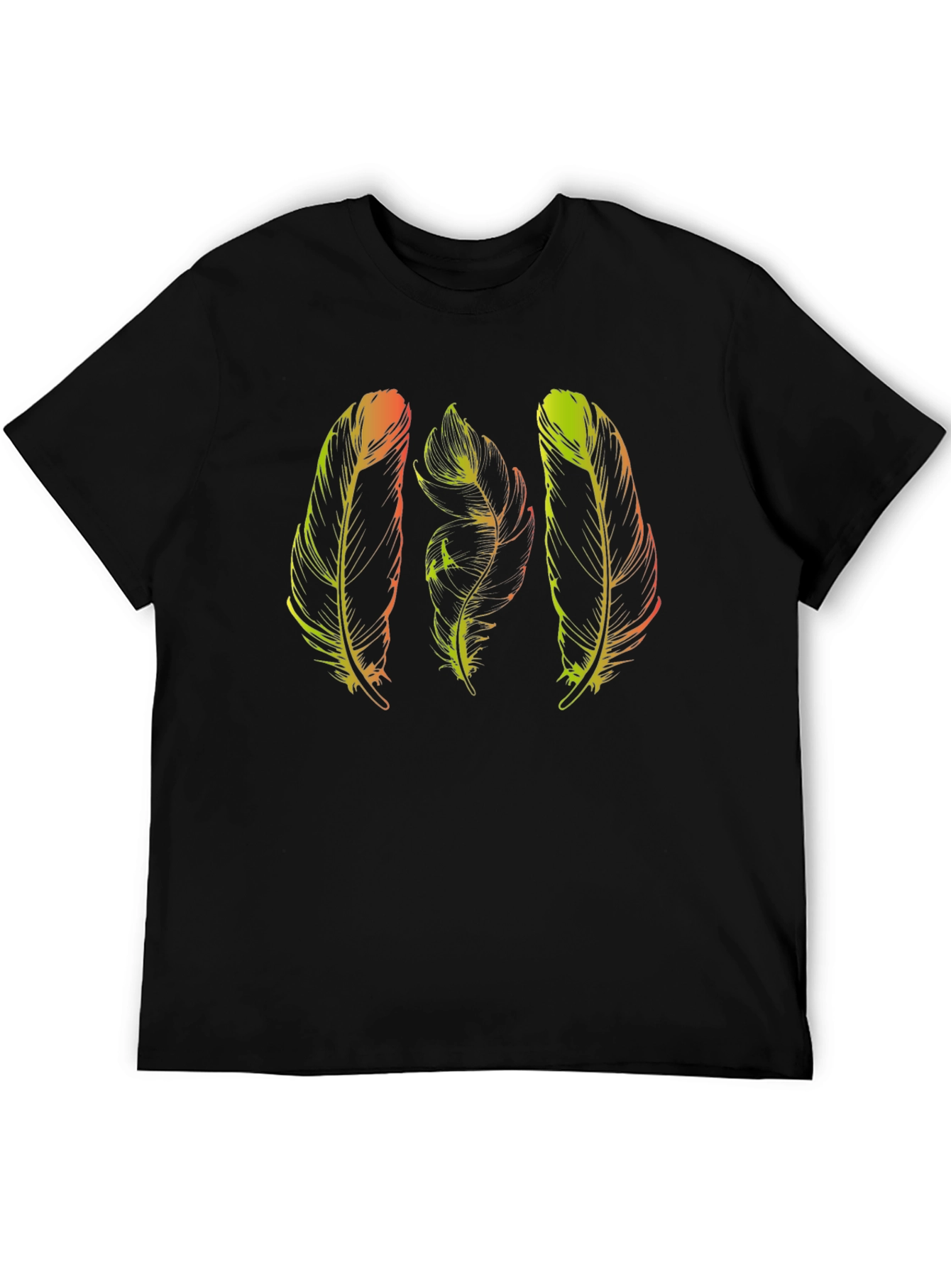 Feather Graphic Black T-Shirt