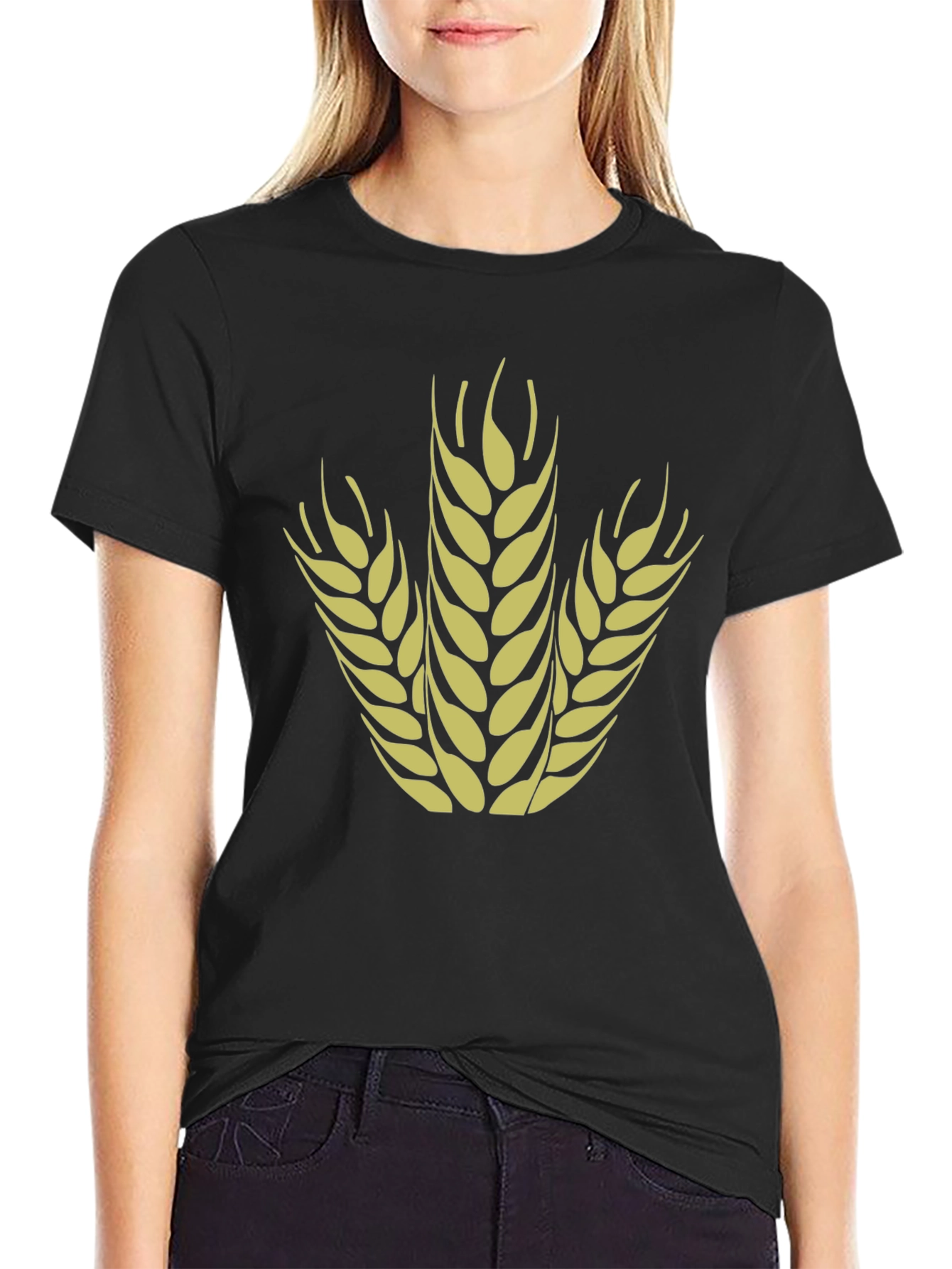 Wheat Graphic Tee - Stylish Black Cotton T-Shirt