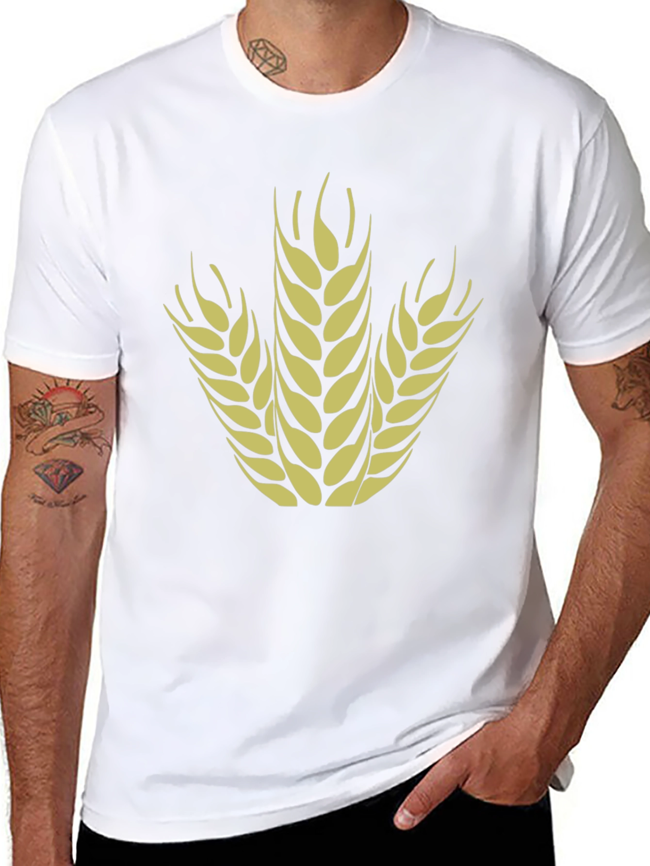 Wheat Graphic Tee - Stylish Black Cotton T-Shirt