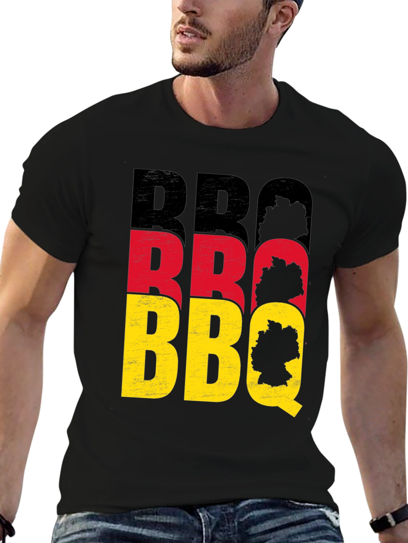 German BBQ T-Shirt - Black Crew Neck