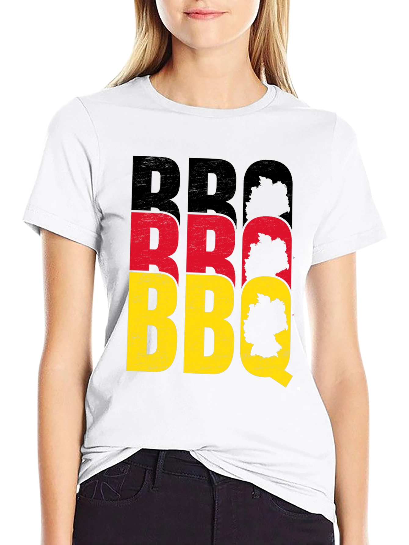 German BBQ T-Shirt - Black Crew Neck