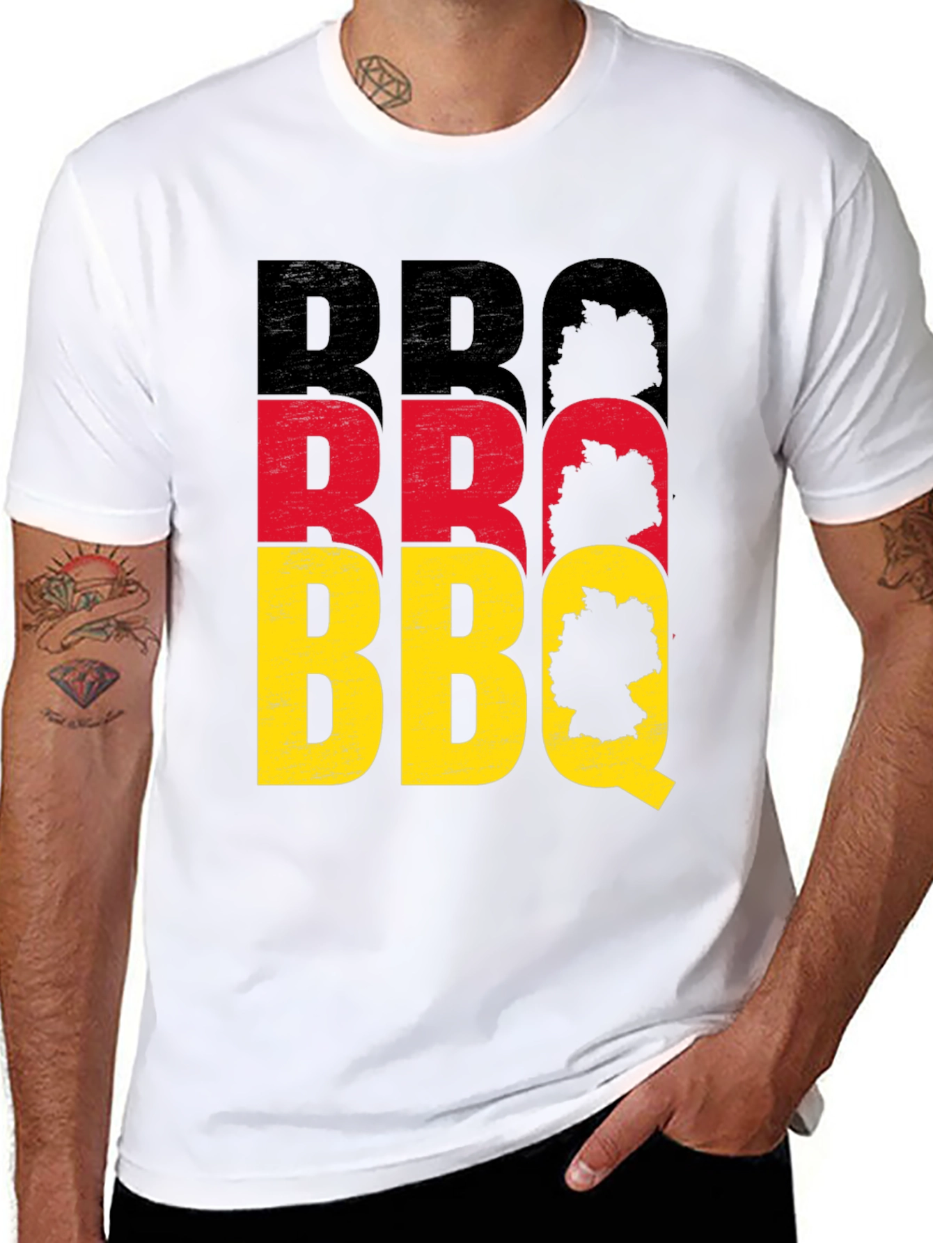 German BBQ T-Shirt - Black Crew Neck