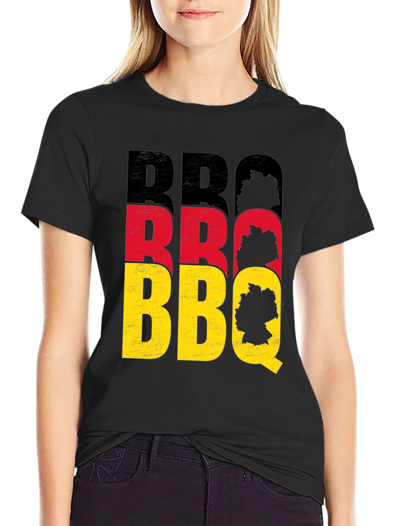 German BBQ T-Shirt - Black Crew Neck