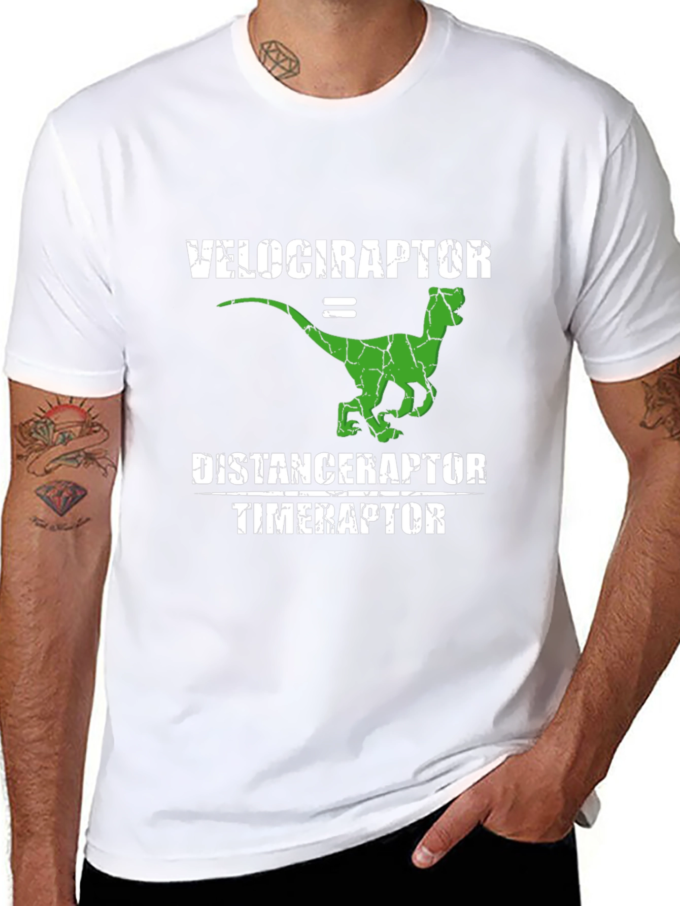 Velociraptor Distance Timer Funny T-Shirt