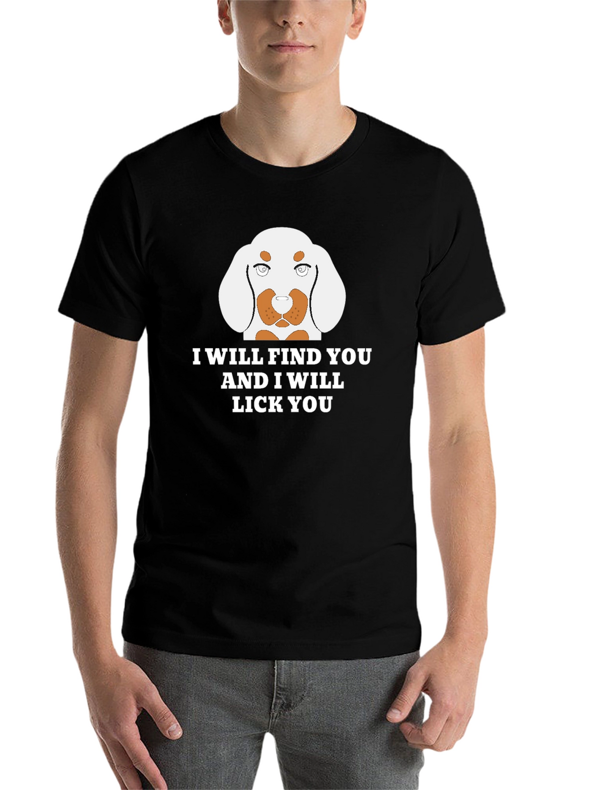 Funny Dog Lick You Graphic Mens T-Shirt
