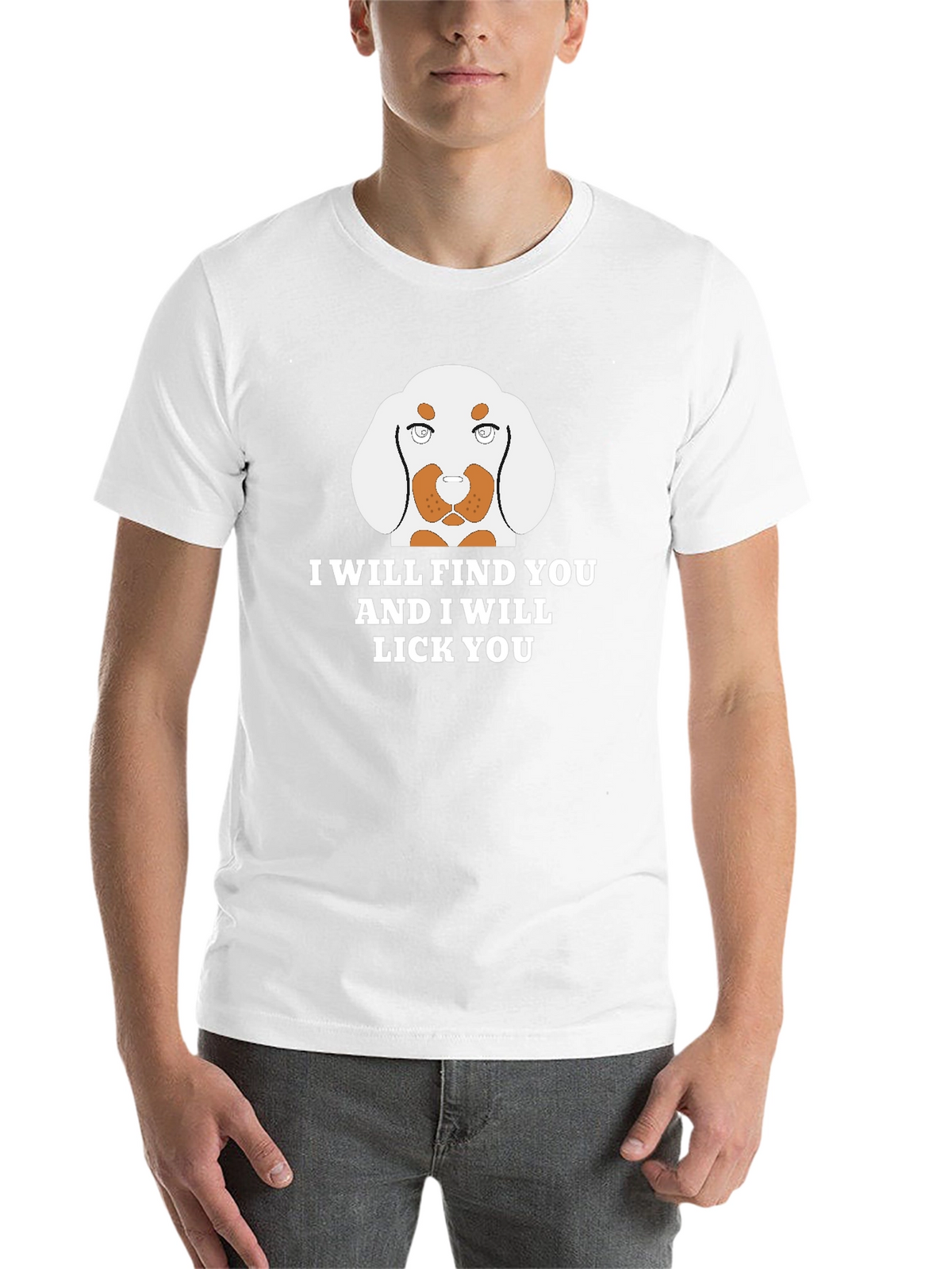 Funny Dog Lick You Graphic Mens T-Shirt