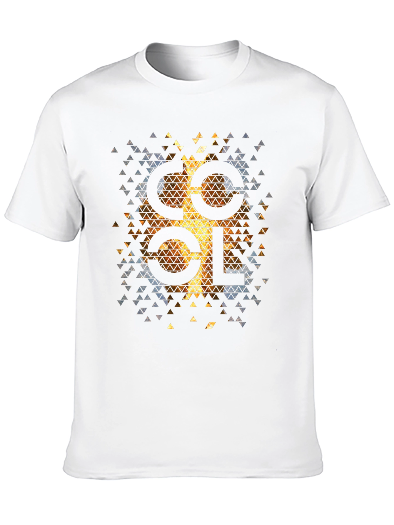 Cool Geometric Triangle Pattern Black Tee