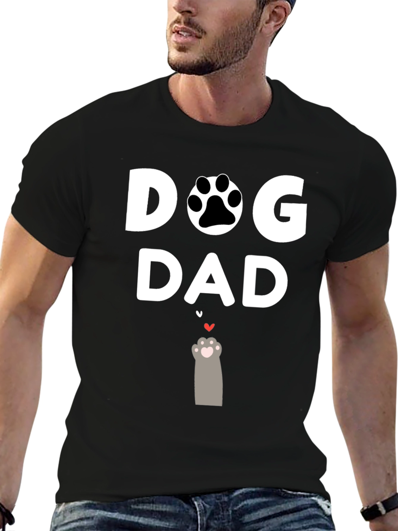 Dog Dad T-Shirt - Paw Print Graphic Tee