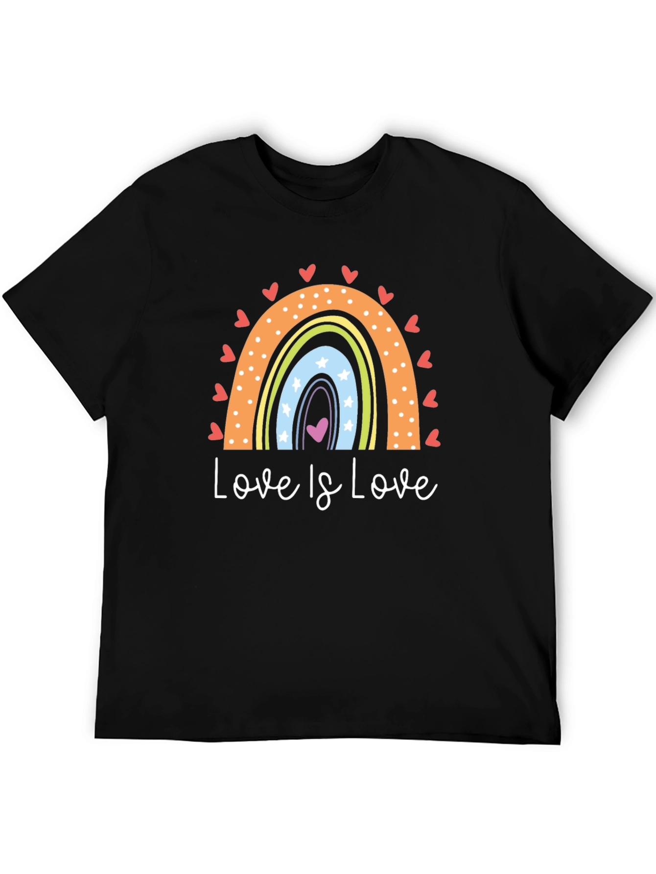 Love is Love Rainbow Heart Graphic T-Shirt
