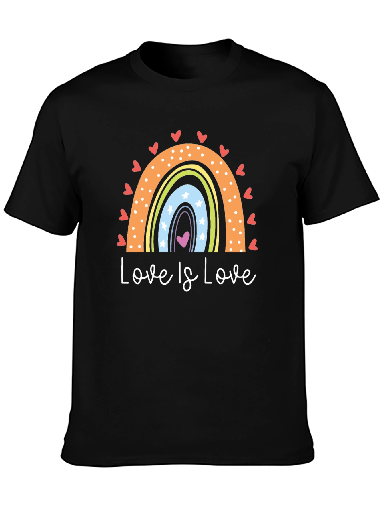 Love is Love Rainbow Heart Graphic T-Shirt