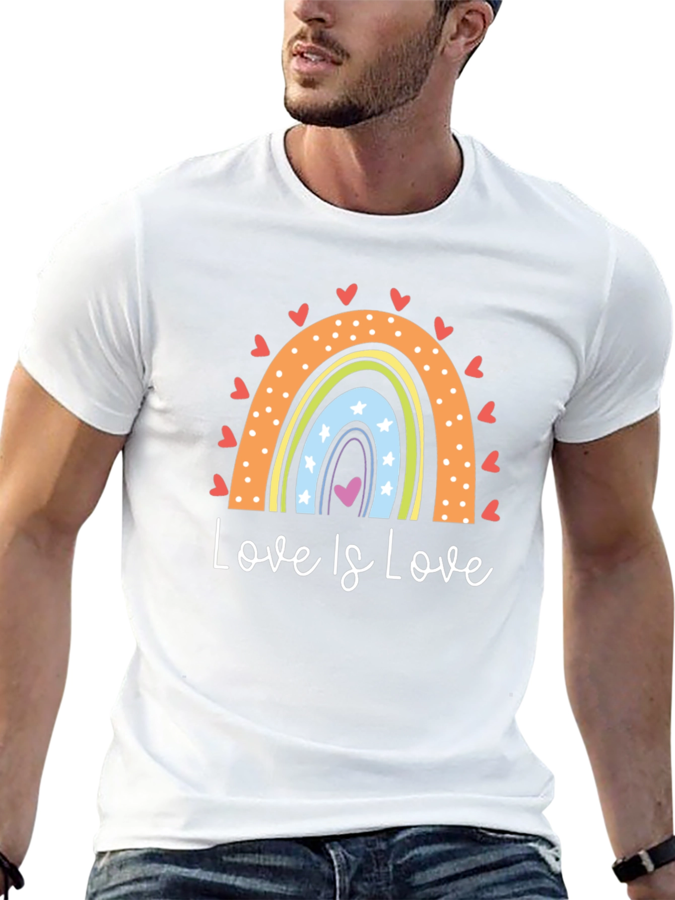Love is Love Rainbow Heart Graphic T-Shirt