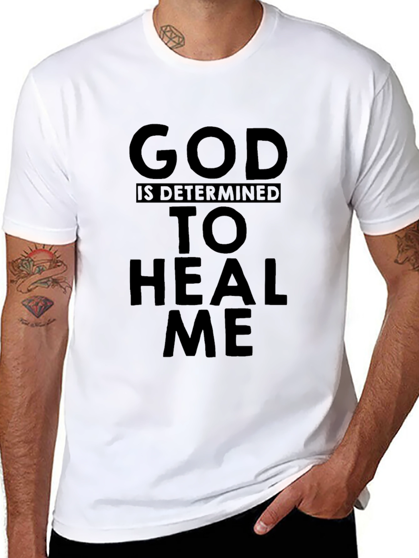 God Is Determined To Heal Me Black T-Shirt