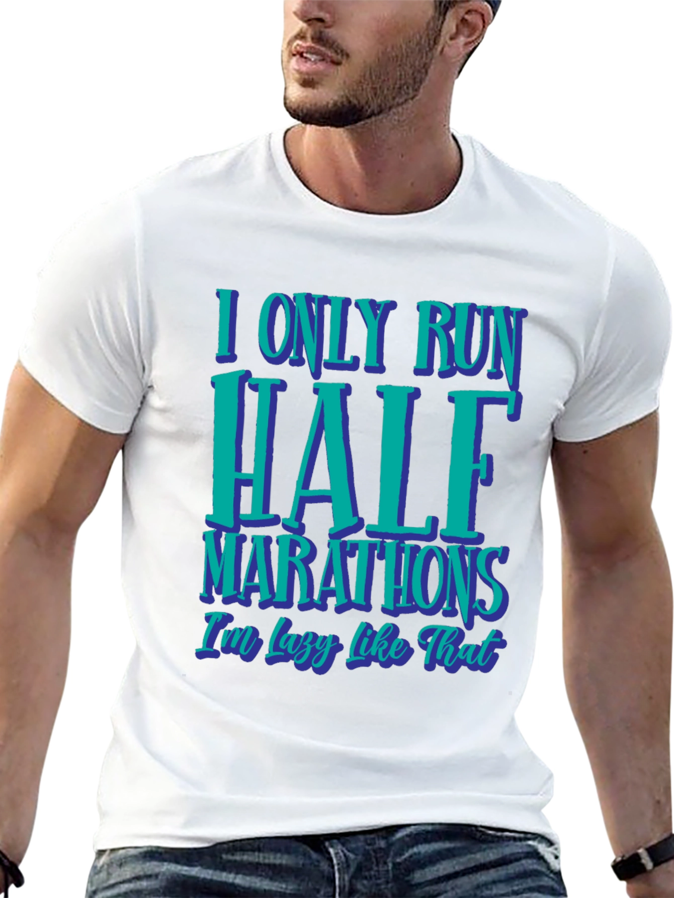 Funny Half Marathon T-Shirt: I Only Run Half Marathons