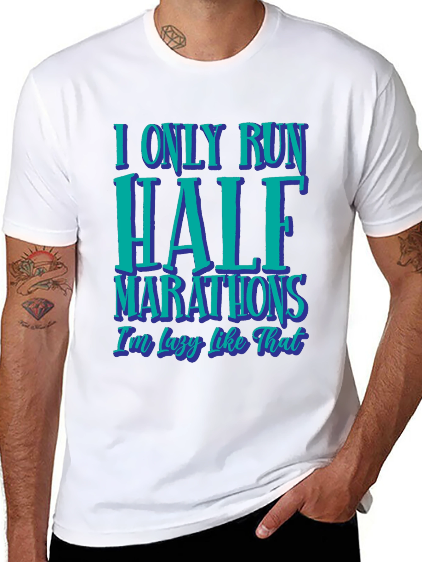 Funny Half Marathon T-Shirt: I Only Run Half Marathons