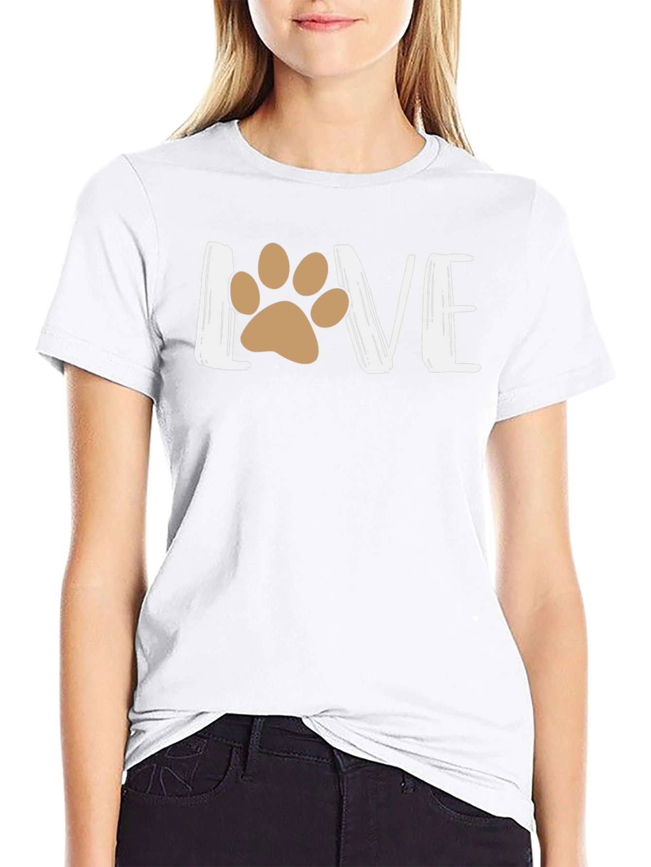 Love Paw Print Graphic T-Shirt
