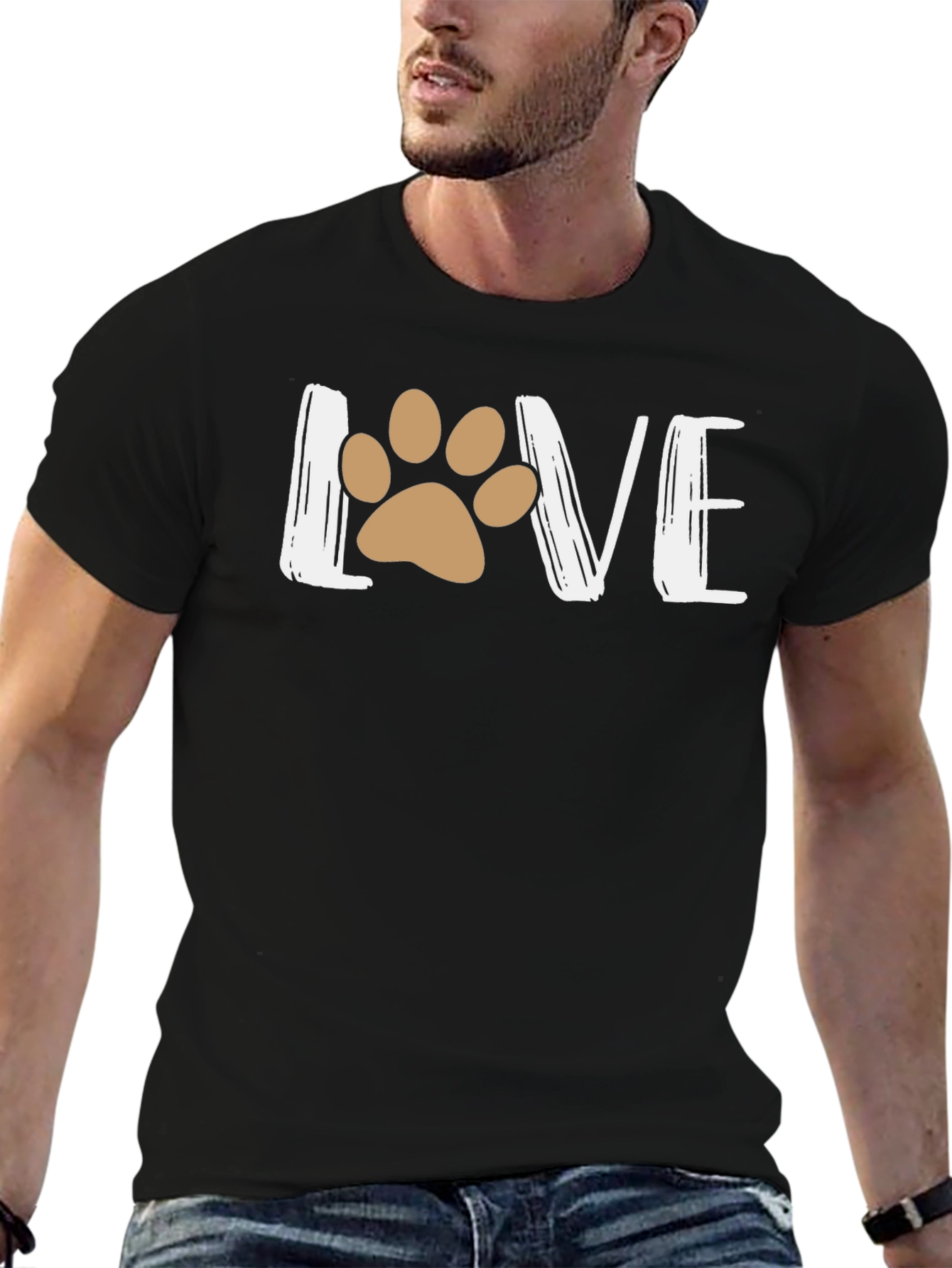 Love Paw Print Graphic T-Shirt
