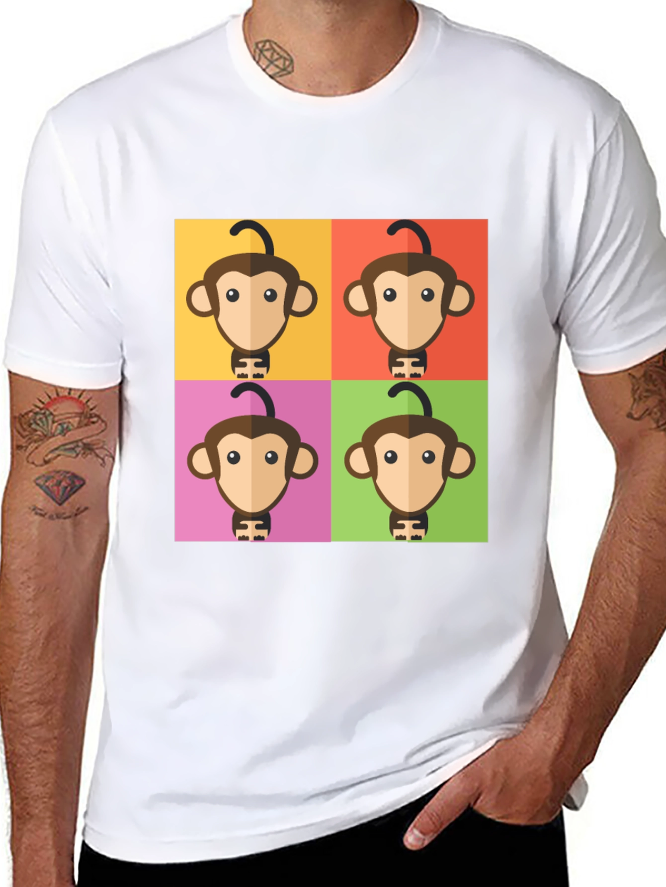Pop Art Monkey Graphic T-Shirt