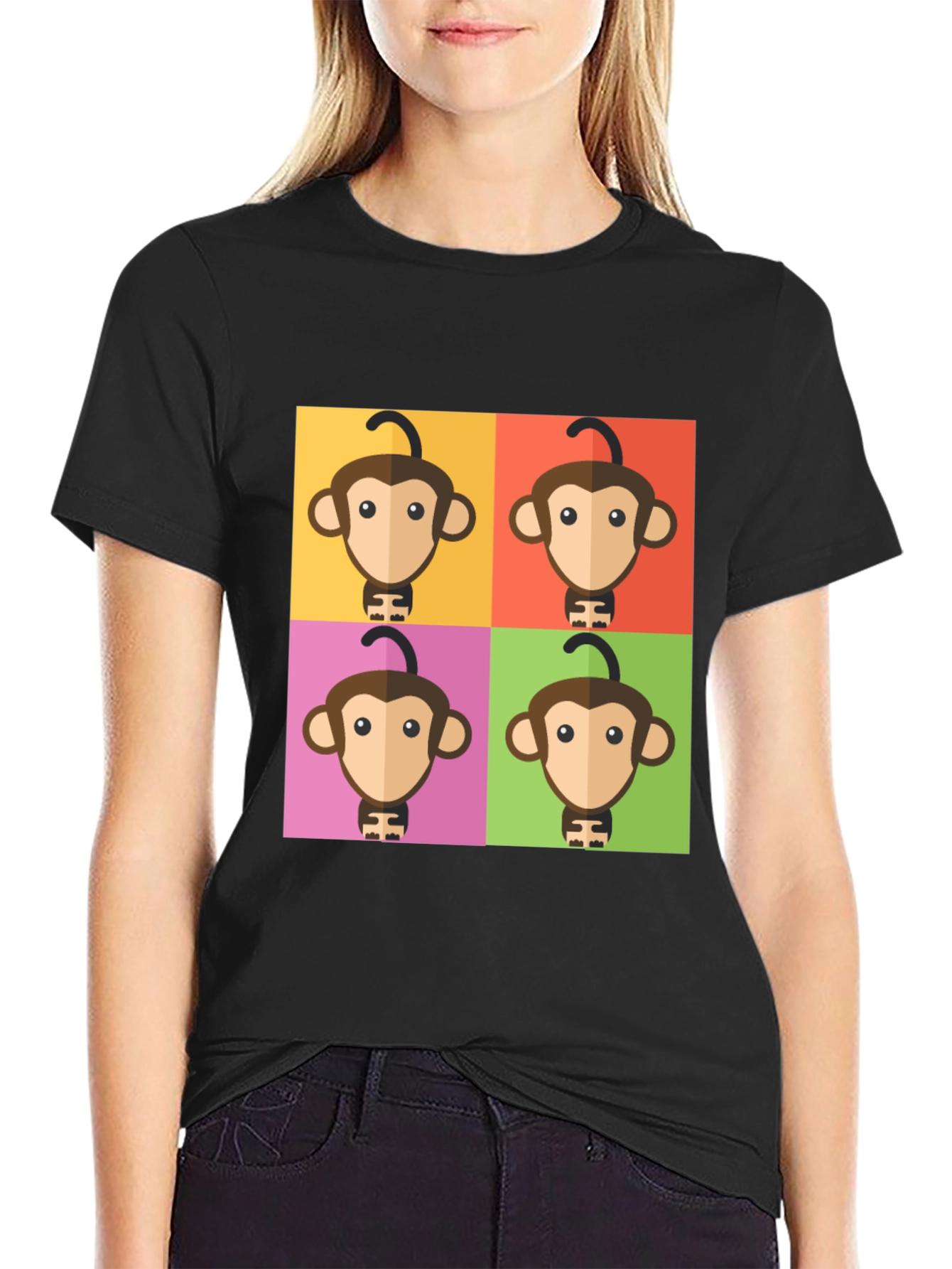 Pop Art Monkey Graphic T-Shirt